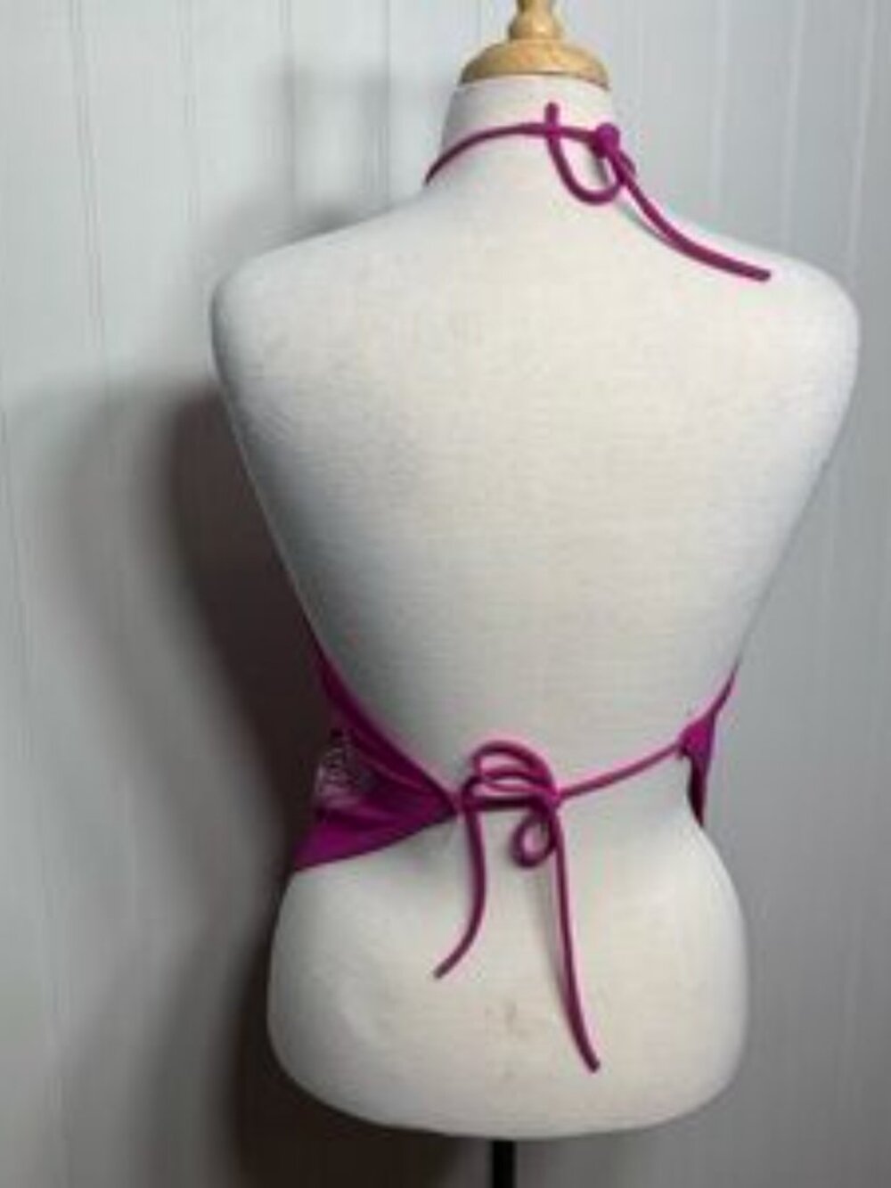 Hot Pink Paisley Bandana Halter Top Y2K Festival Boho Style l Top - Picture 4 of 4